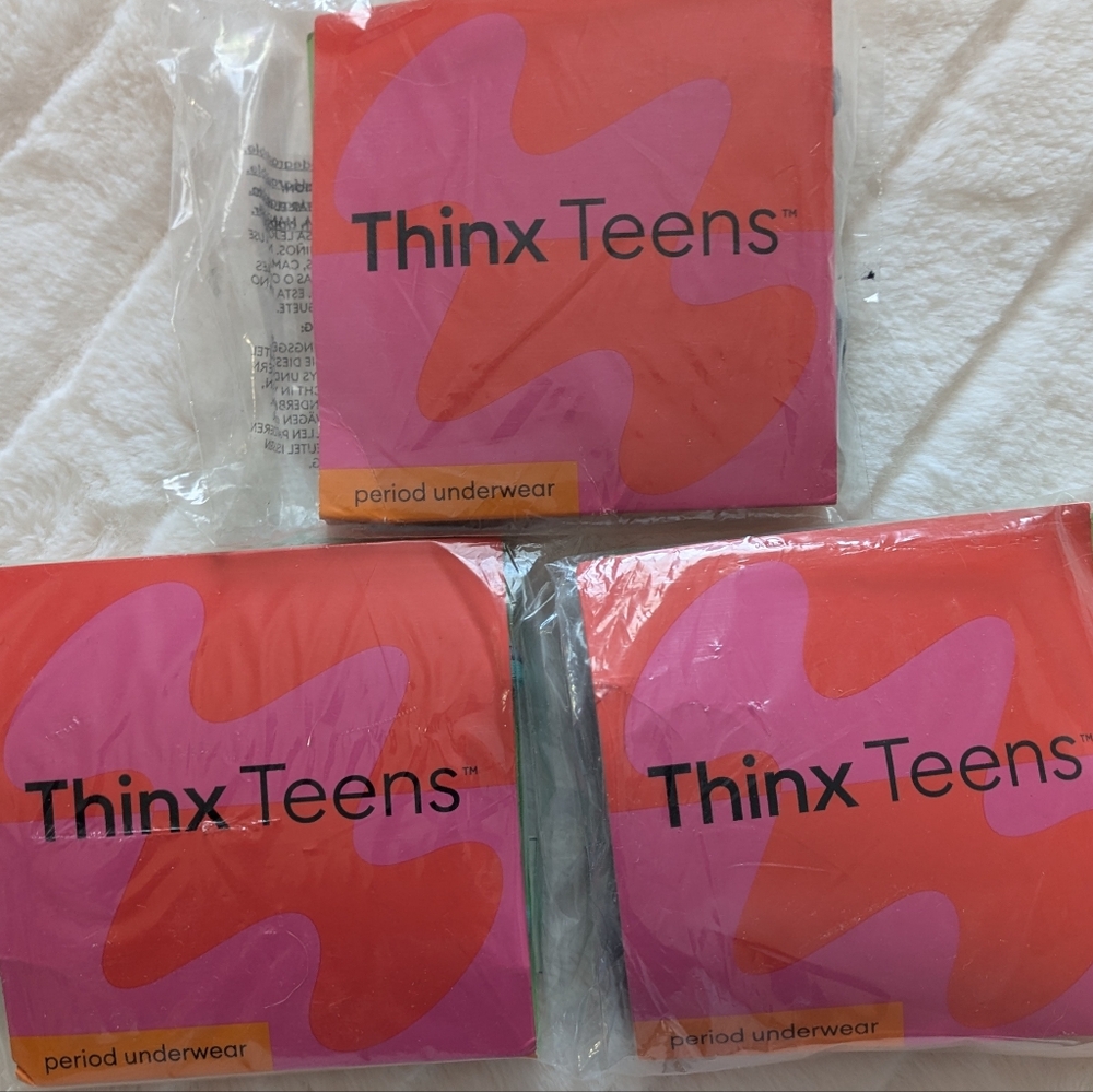 Thinx Teens Period Underwear Bikini Size S 9-10 Lot Of Three NEW In Package